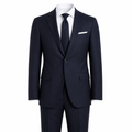 Premium Slim Fit Suit in Navy Wool | Vouschwitz