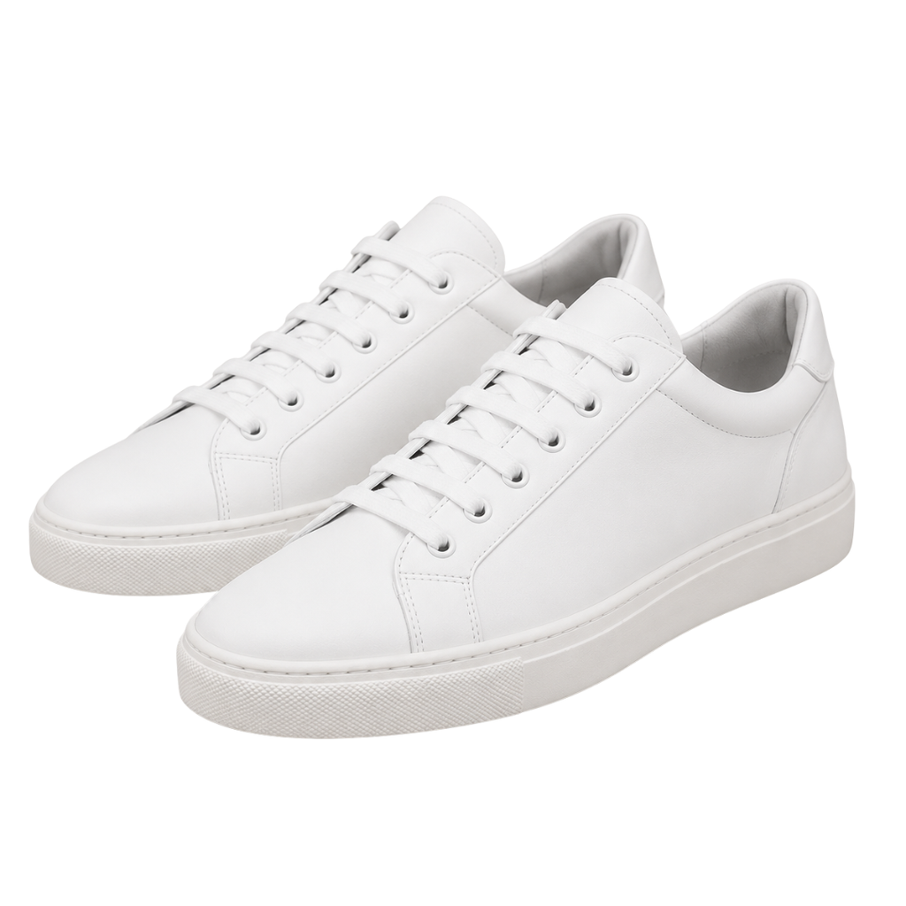 Premium White Leather Trainers | Vouschwitz