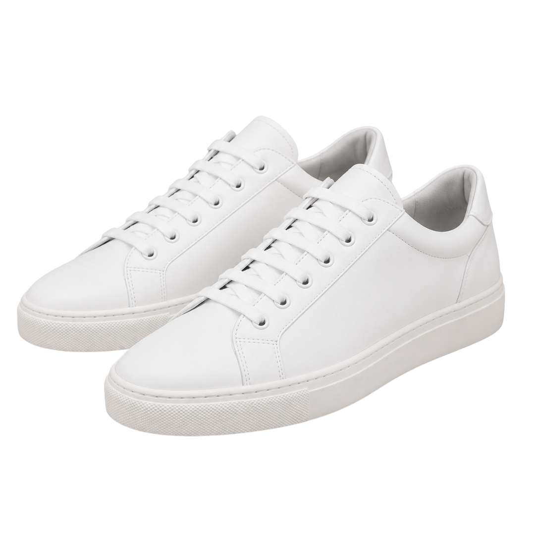 Premium White Leather Trainers | Vouschwitz