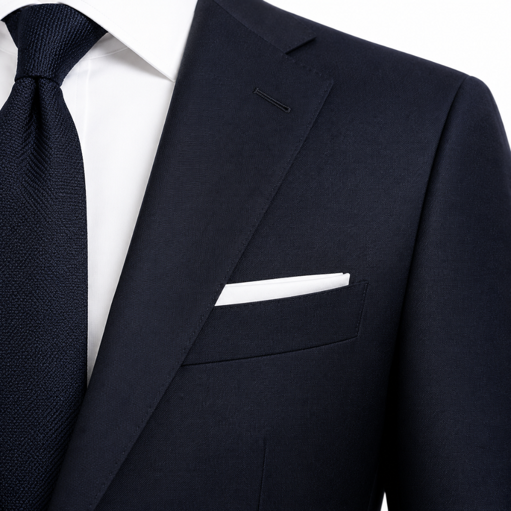 Premium Slim Fit Suit in Navy Wool | Vouschwitz