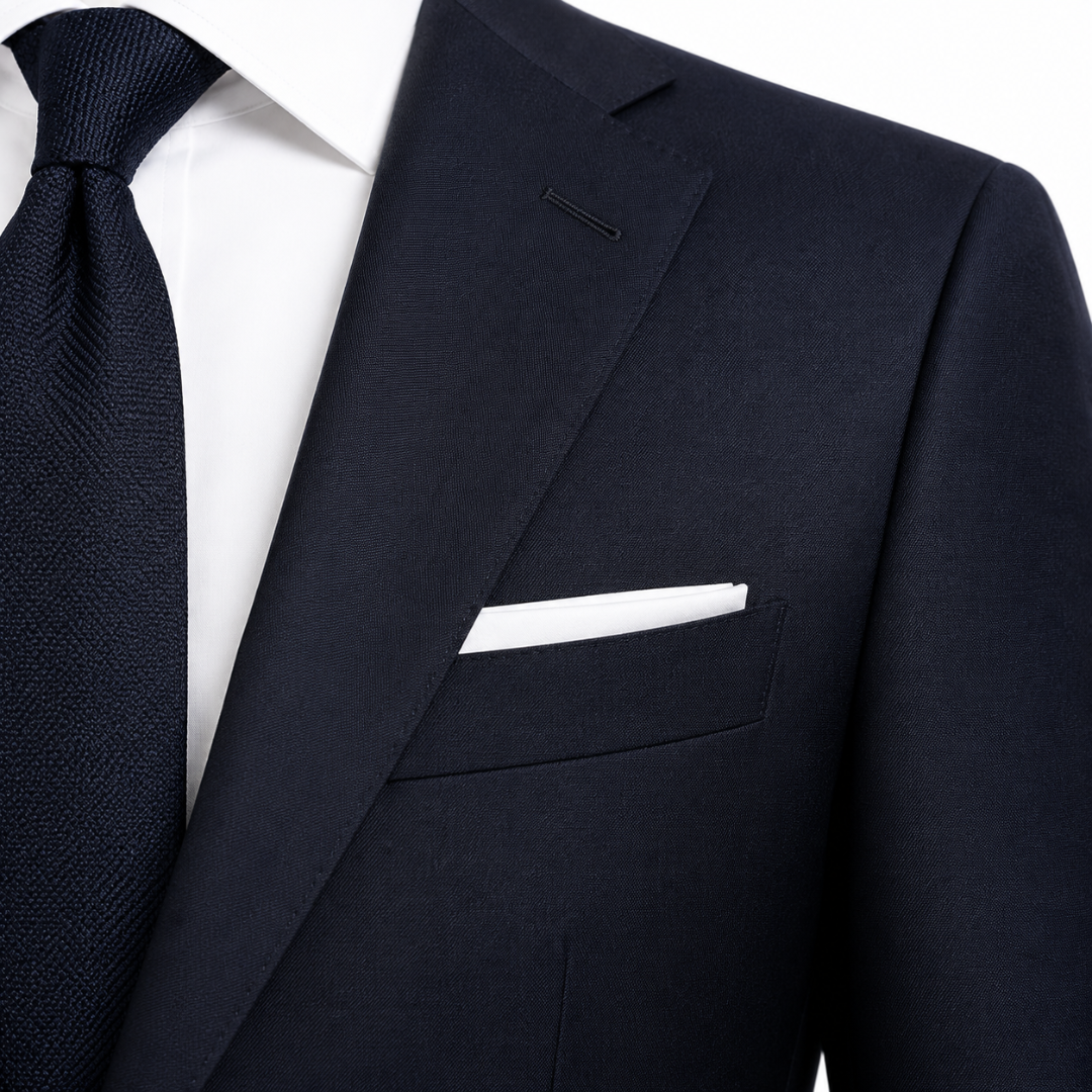 Premium Slim Fit Suit in Navy Wool | Vouschwitz
