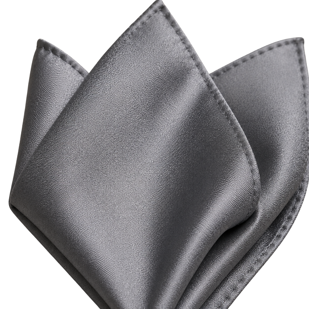 Premium Grey Silk Pocket Square | Vouschwitz
