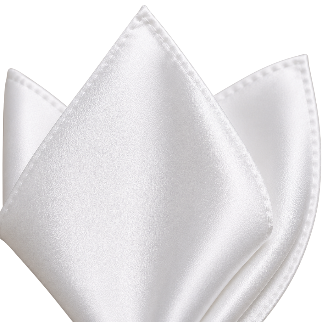 Premium White Silk Pocket Square | Vouschwitz